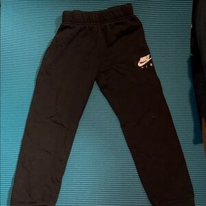Nike Kids Black Sweatpants with White Logo